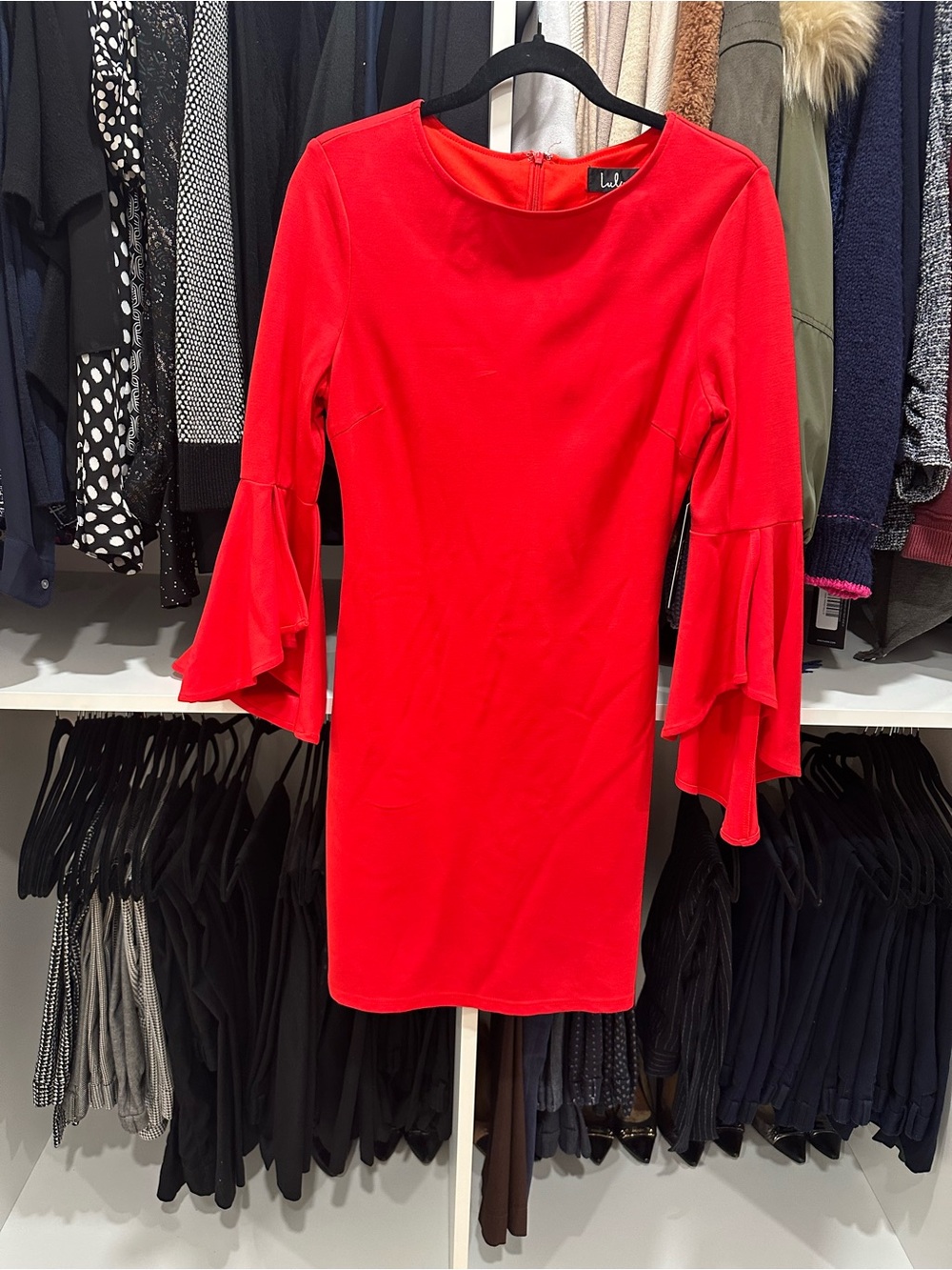 Lulu's Red Bell-Sleeve Mini Dress